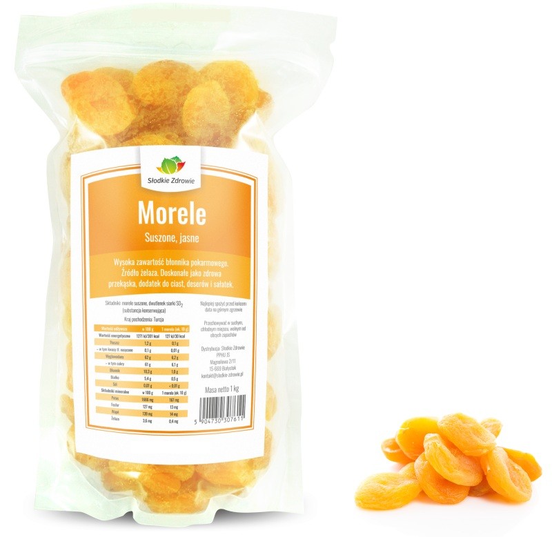 Morele suszone - jasne - 1kg